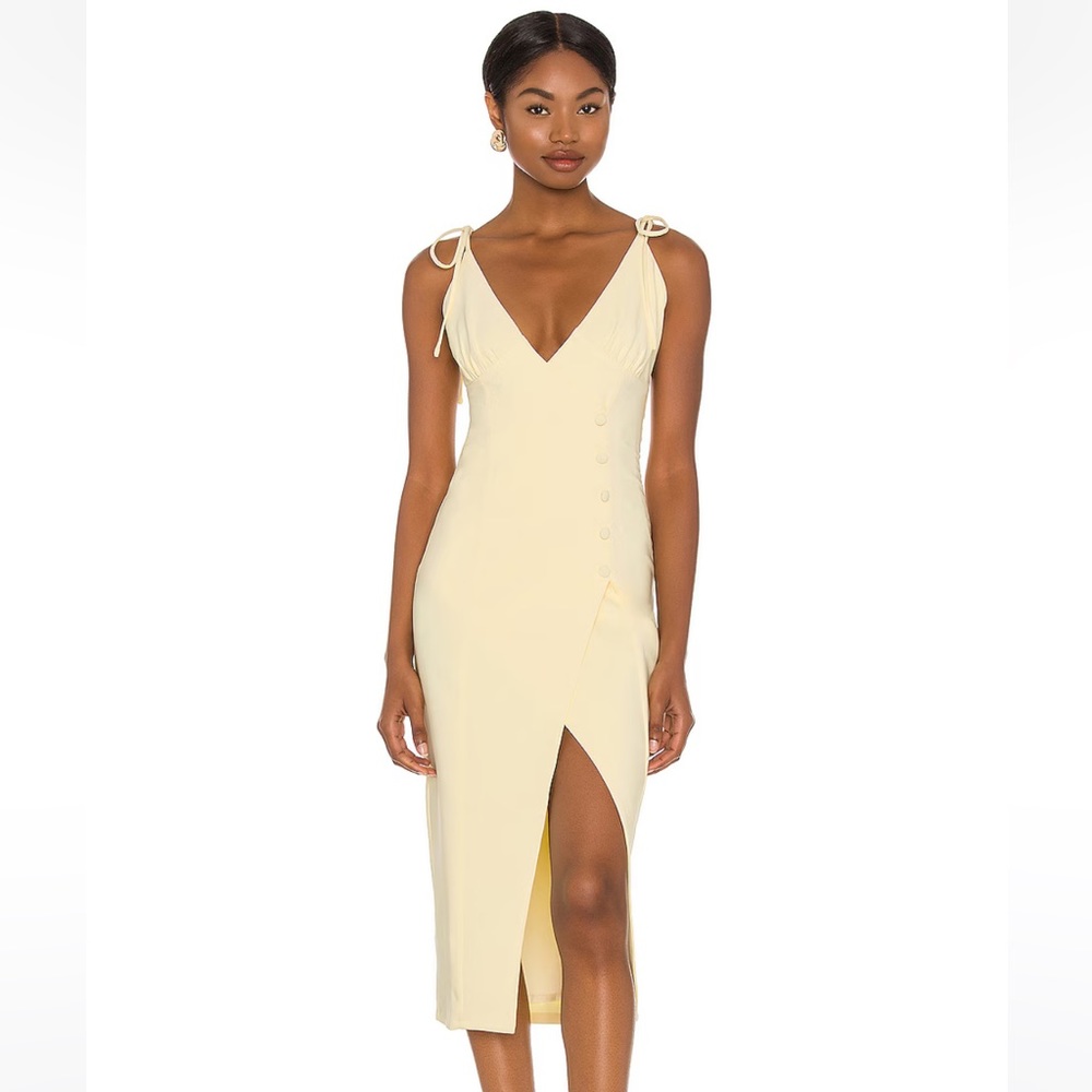 Camila coelho Aaliyah midi dress in butter yellow
